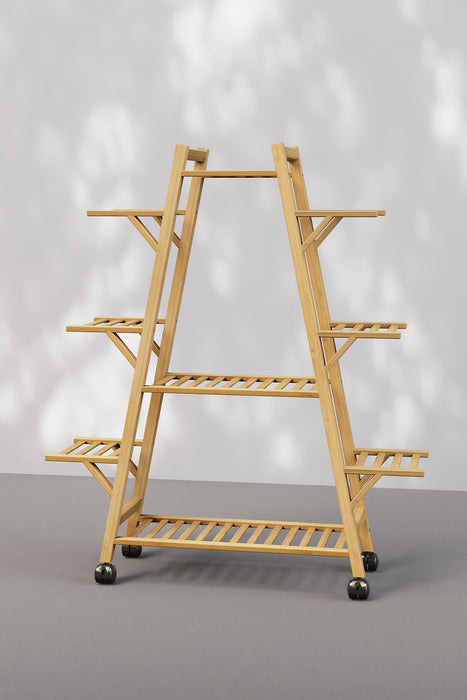 9-Tier Plant Organizer Rack with Wheels for Garden Patio
