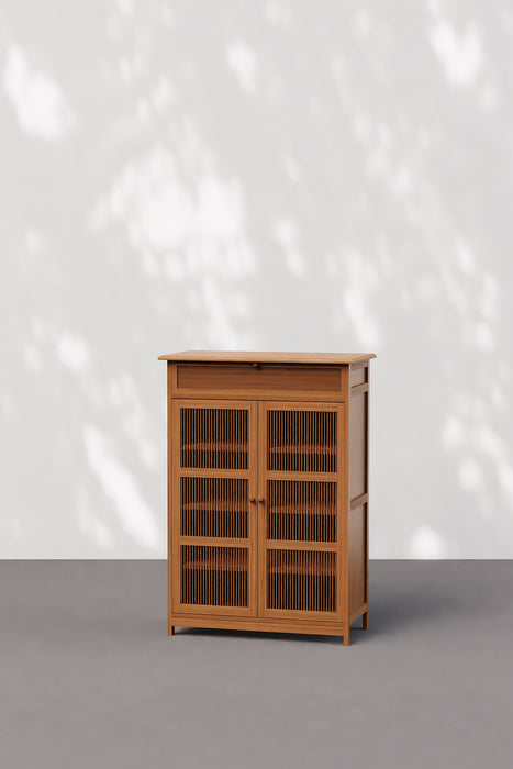 6 Tiers Rustic Shoe Rack Dust-proof with Storage