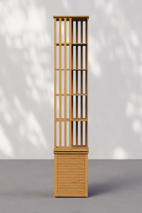 Floor-standing 360° Rotating Bookshelf with Storage Cabinets