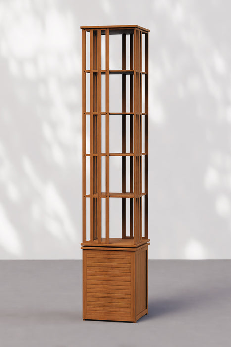 Floor-standing 360° Rotating Bookshelf with Storage Cabinets