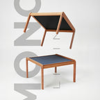 Scandinavian Minimalist Wooden Square Accent Table with Colored Top