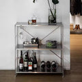 Mirror-Finish Stainless Steel X-Frame Three-Tier Display Stand