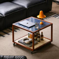 Wheeled Square Tile Coffee Table