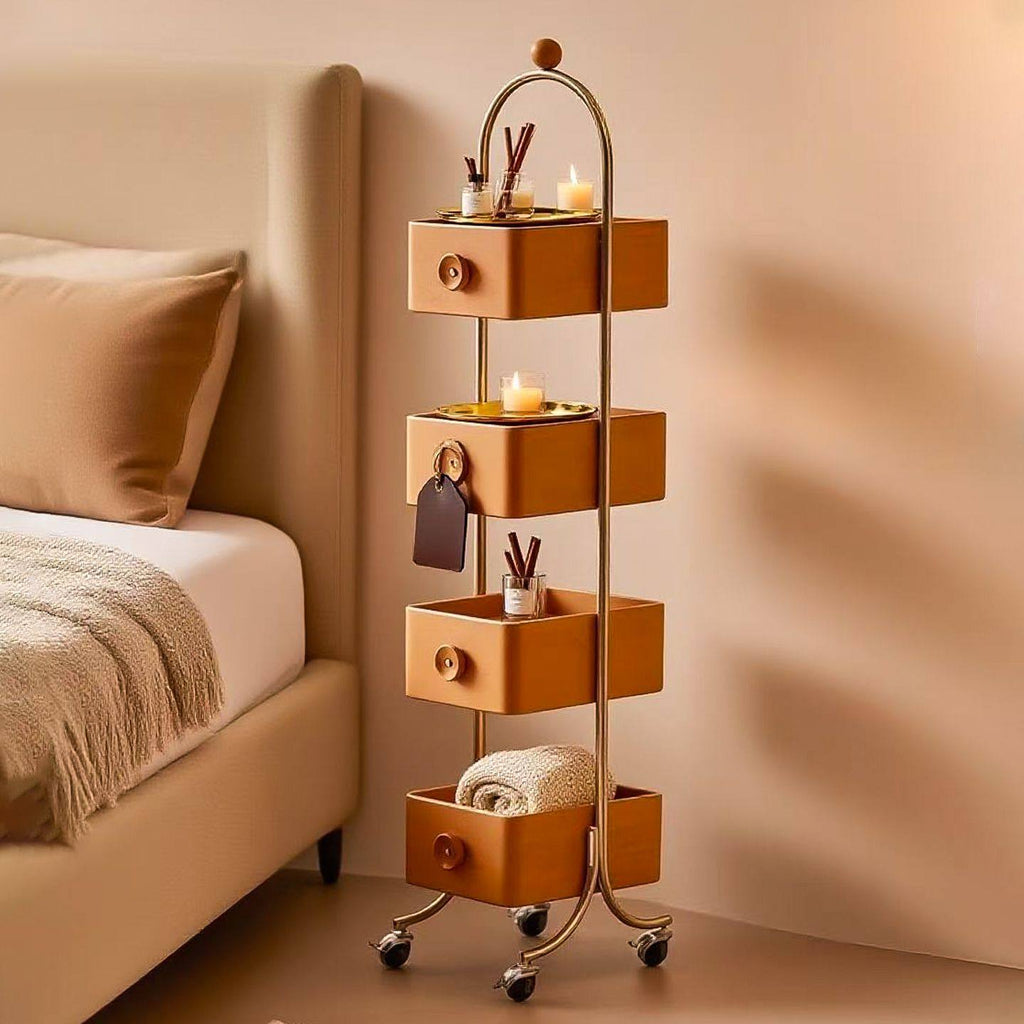 Cherry Tone Mobile Storage Trolley