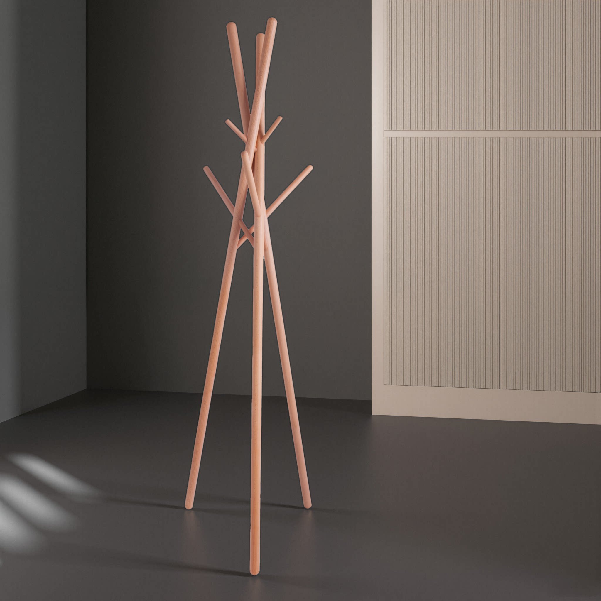 Modern Minimalist Solid Wood Branch-Inspired Coat Rack