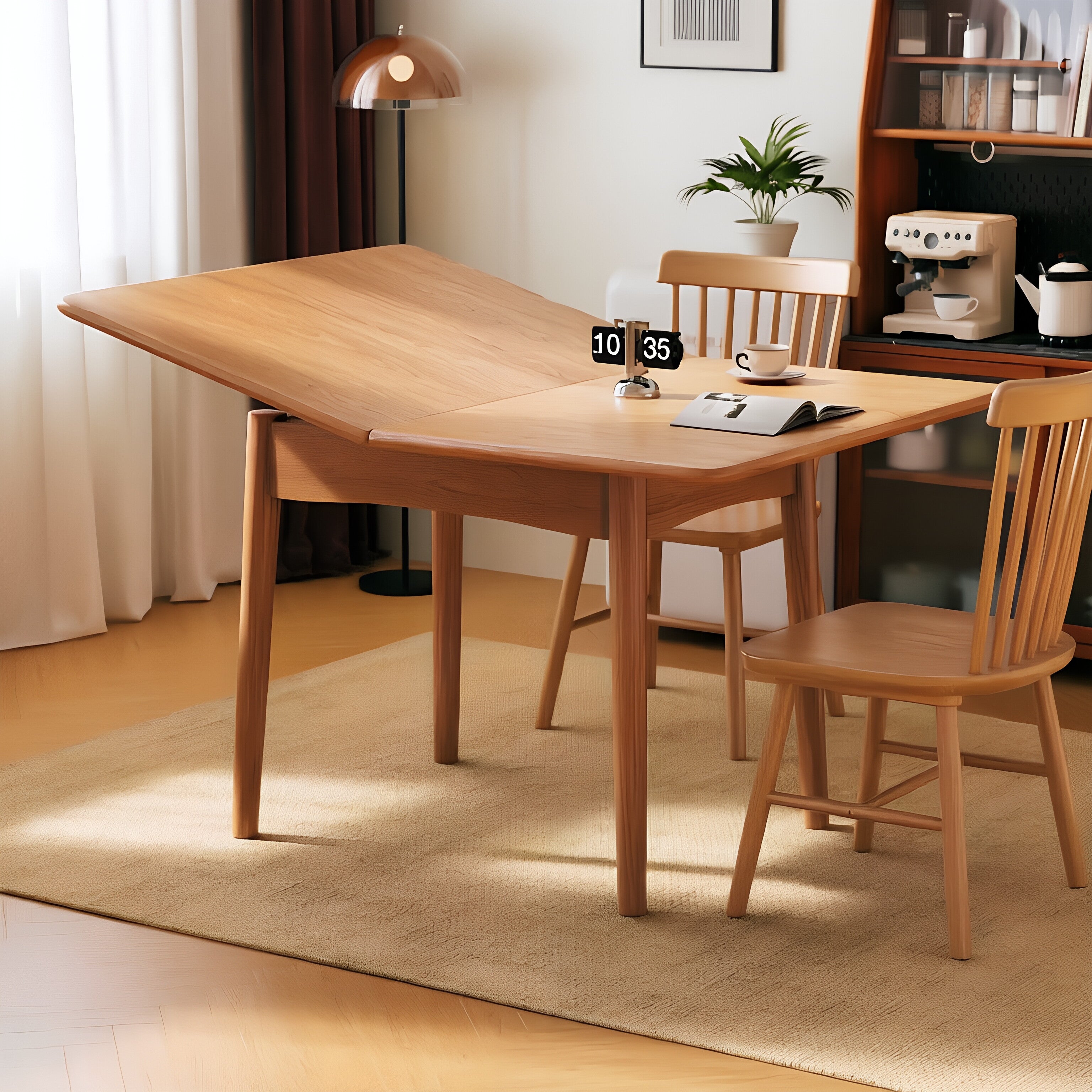Modern Minimalist Solid Wood Foldable Dining Table