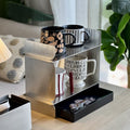 Mirror-Finish Stainless Steel Dual-Tier Cup & Capsule Organizer