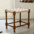 Handwoven Paper-Rope Stool – Barley-Twist Wooden Frame