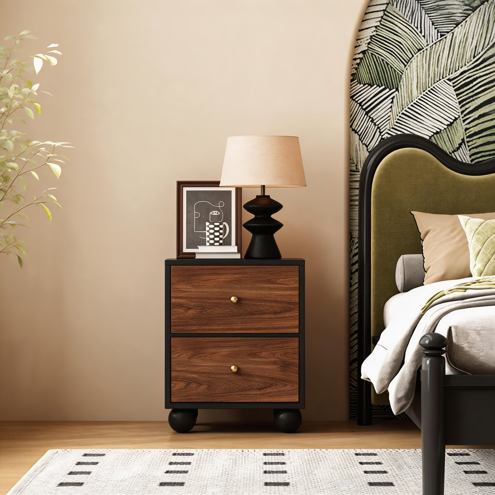 RollingTwoTone Nightstand