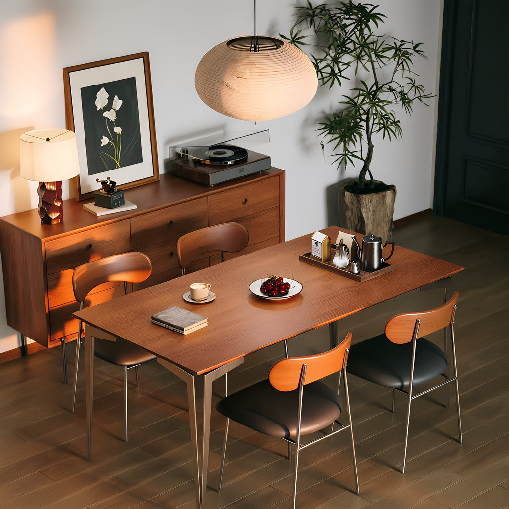 Mid-Century Modern Solid Wood Multi-Functional Dining Table