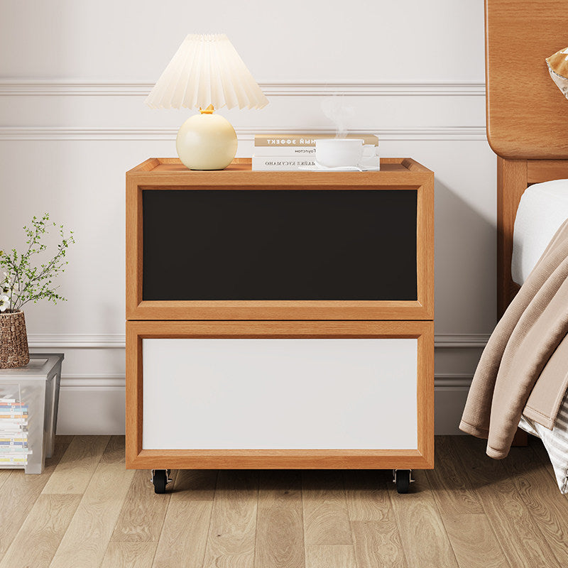 Two-Tone Wheeled Nightstand