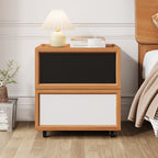 Two-Tone Wheeled Nightstand