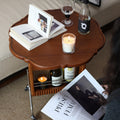 Wheeled Scalloped Side Table