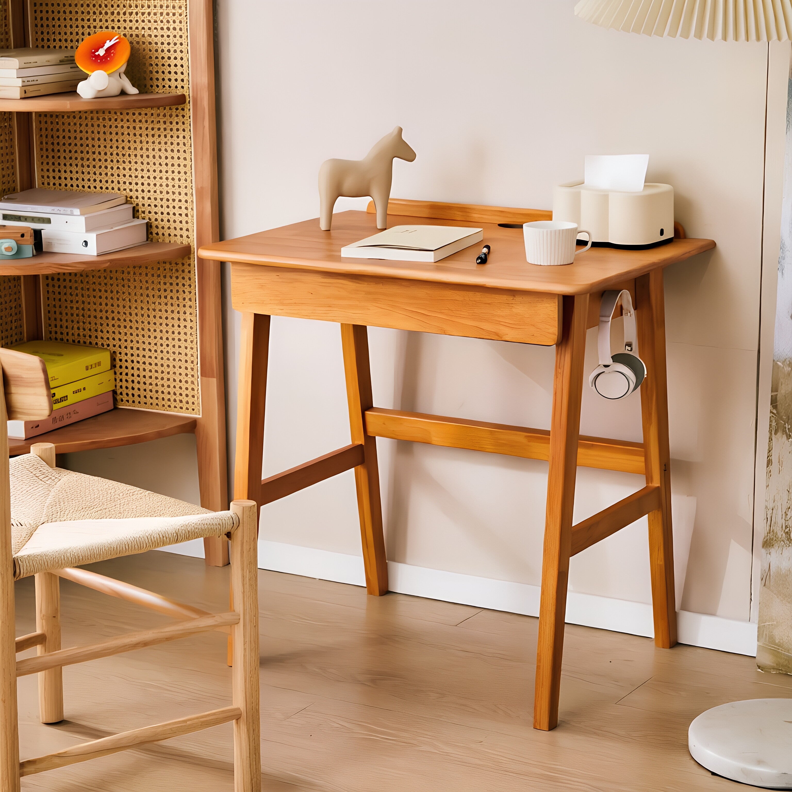 X-Brace Solid Wood Compact Work Desk