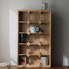 Wave-Slot Wooden Mug Rack