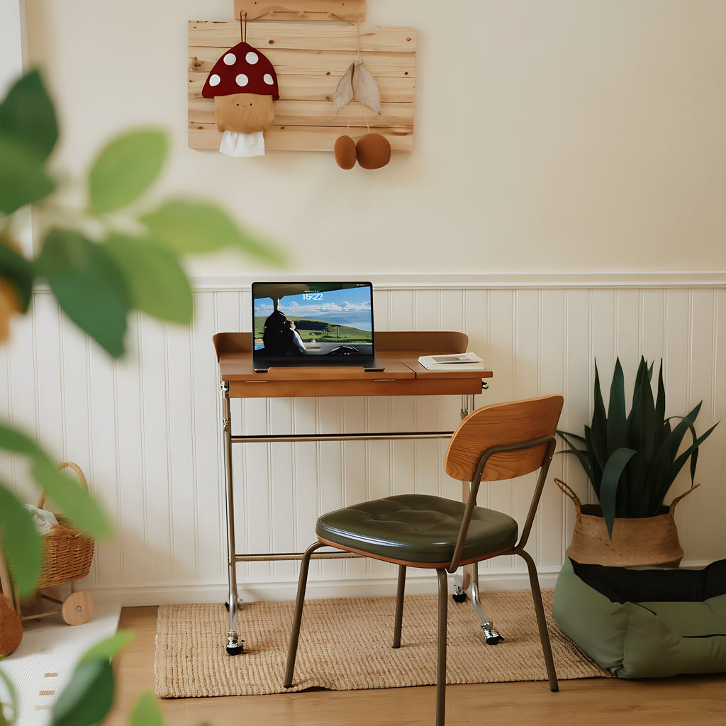 Dual-Tier Height-Adjustable Rolling Desk