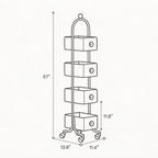 Cherry Tone Mobile Storage Trolley