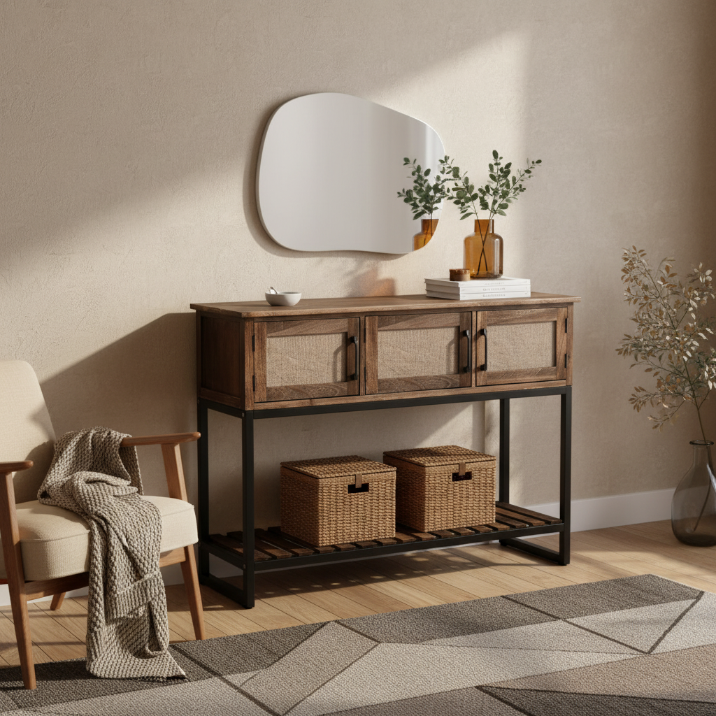 Fabric-Drawer Console
