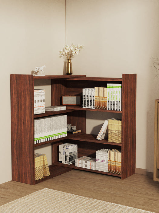 4-Tier Deformable Corner Bookcase for Storage Display