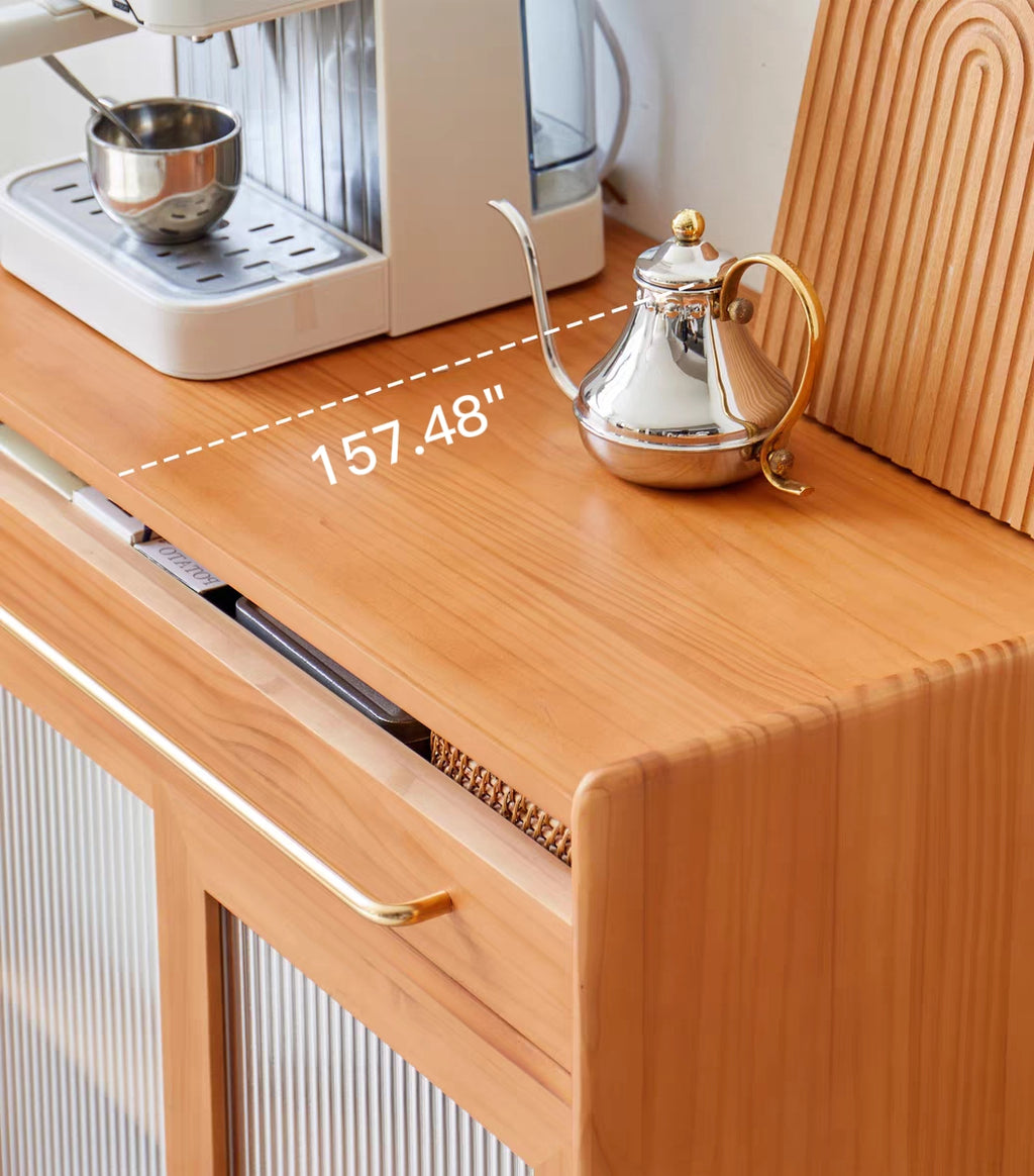 Glass-Door Wood Cabinet