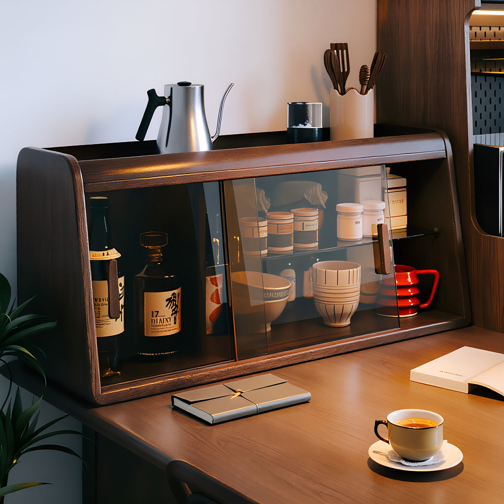 Sliding Glass Wood Cabinet