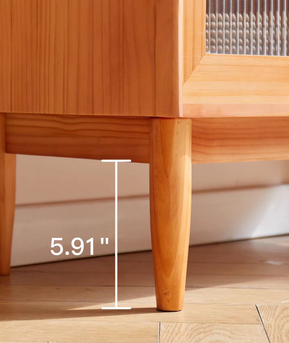 Glass-Door Wood Cabinet