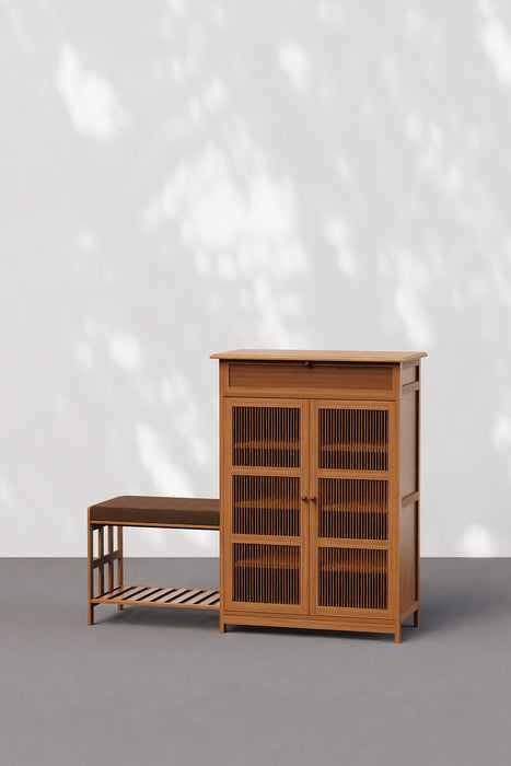 6 Tiers Rustic Shoe Rack Dust-proof with Storage