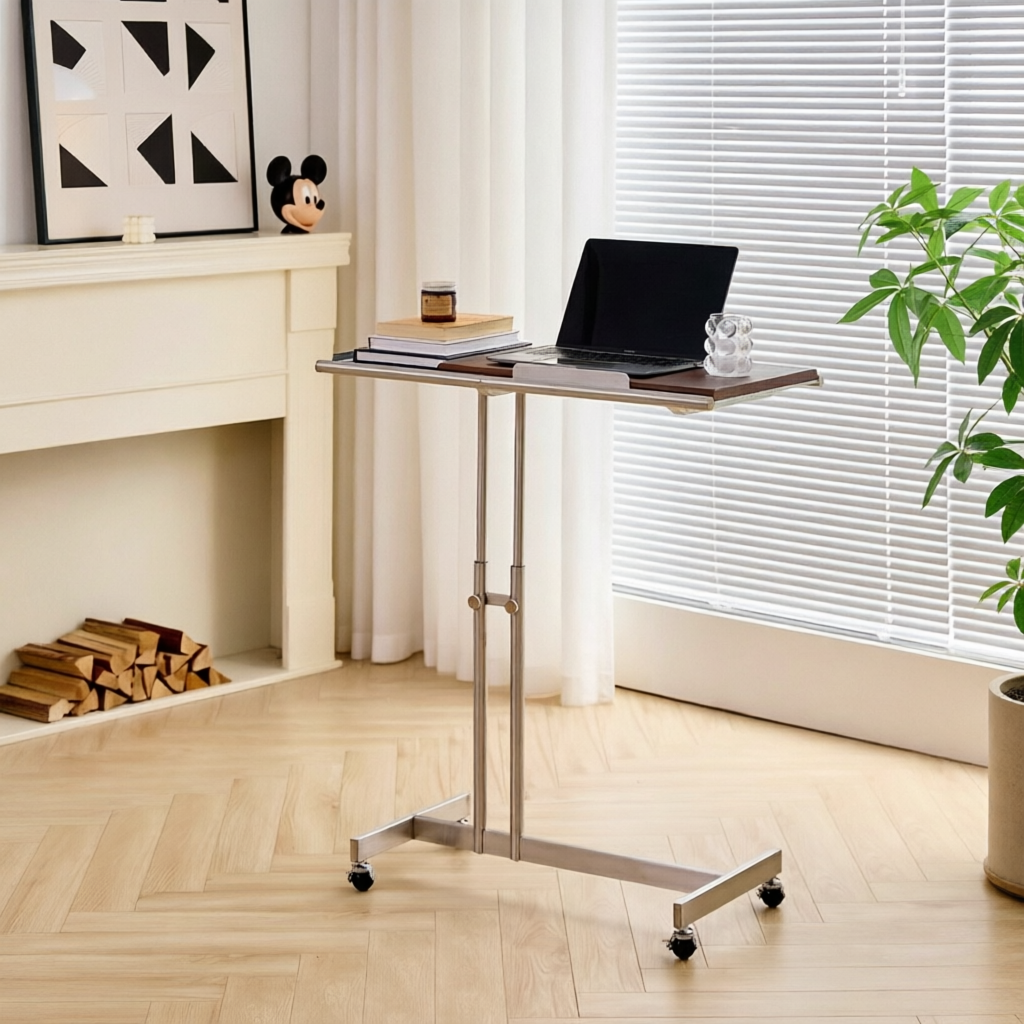 Tilt-Top Height-Adjustable Rolling Laptop Cart