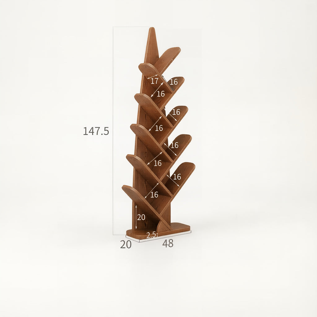 Z-Form Zoned Solid Wood Bookshelf