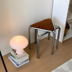 Trigono Stool – Triangular Metal Frame Stool with Upholstered Seat