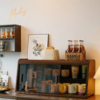 Sliding Glass Wood Cabinet
