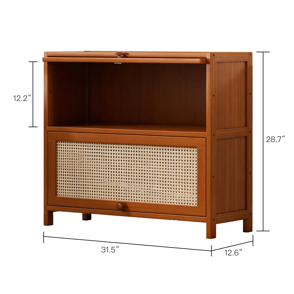 Flip-Top Rattan Cabinet