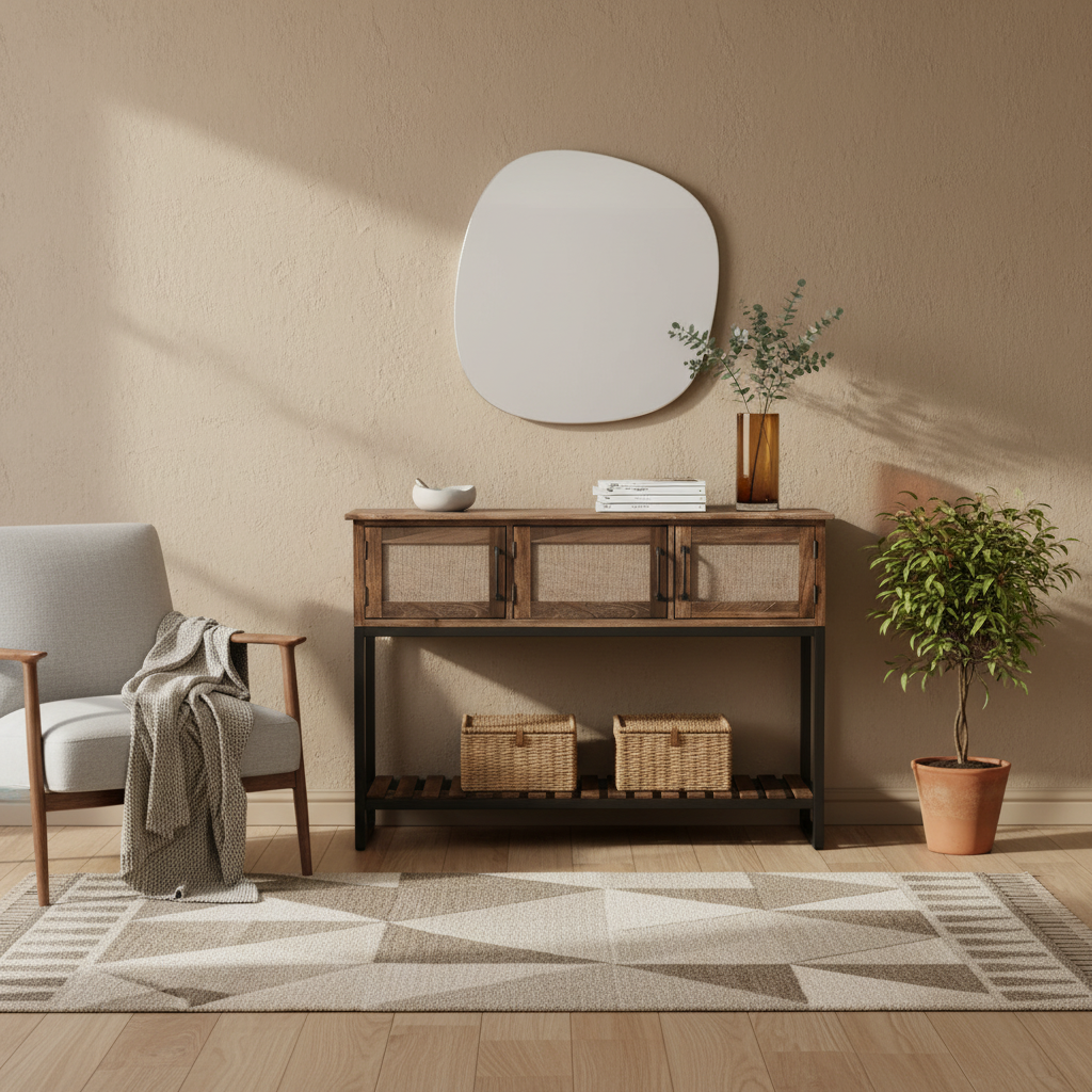 Fabric-Drawer Console