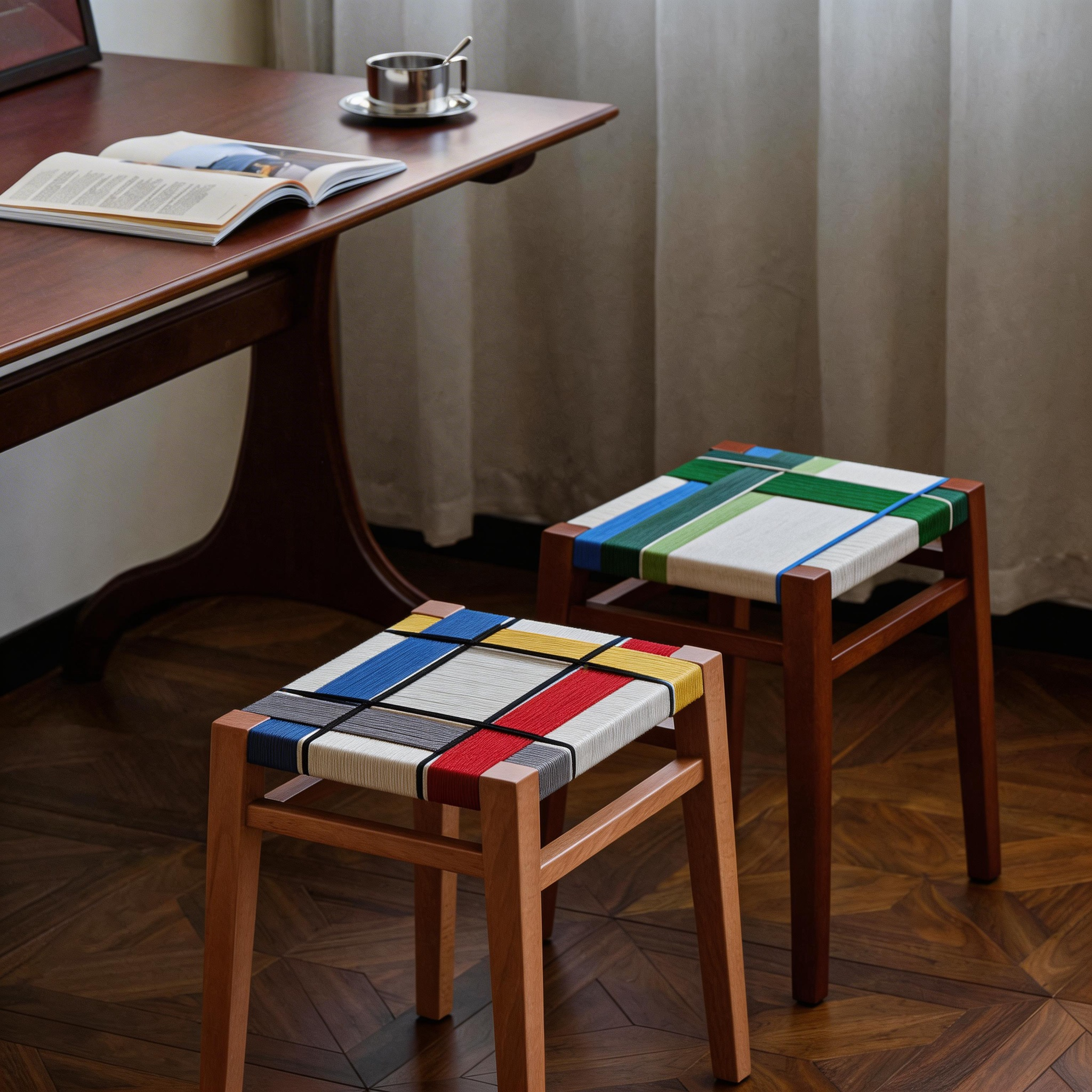 Mondrian Weave Accent Stool