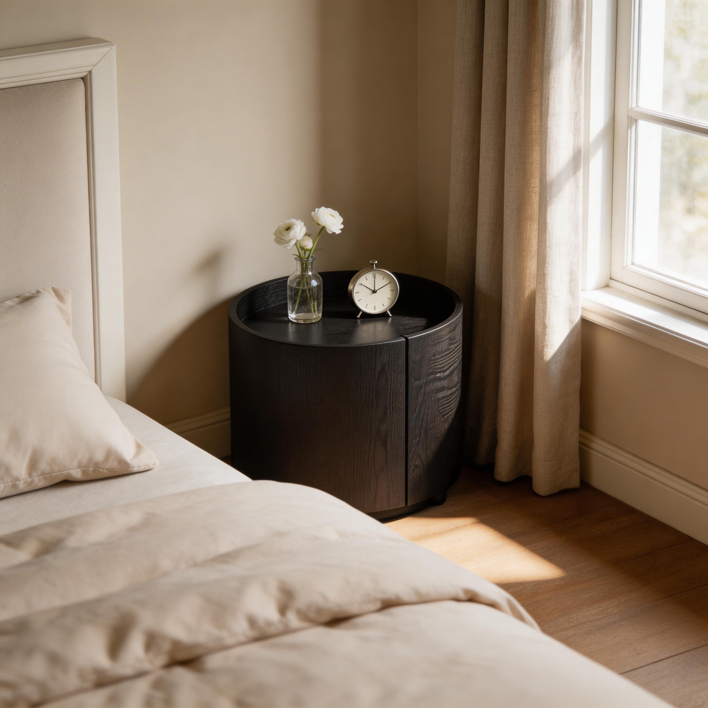 Round Minimalist Nightstand