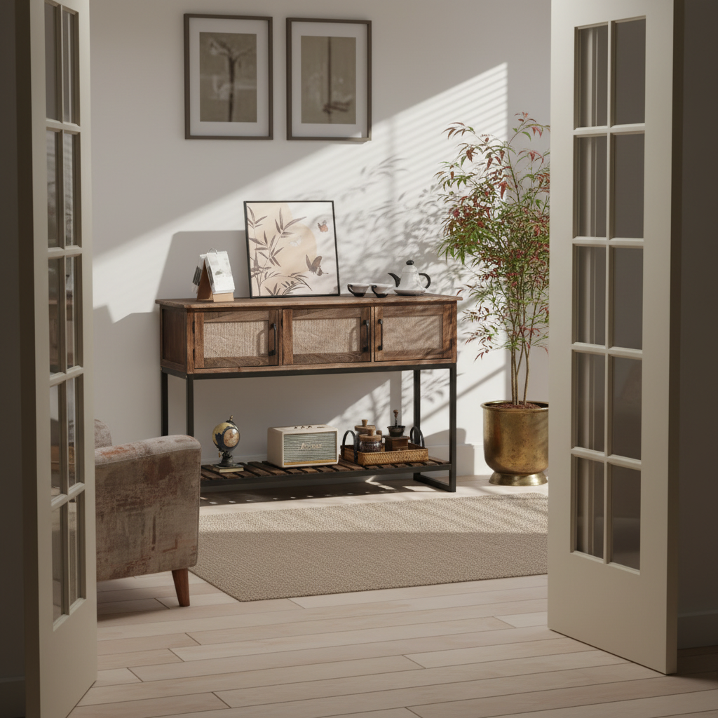 Fabric-Drawer Console