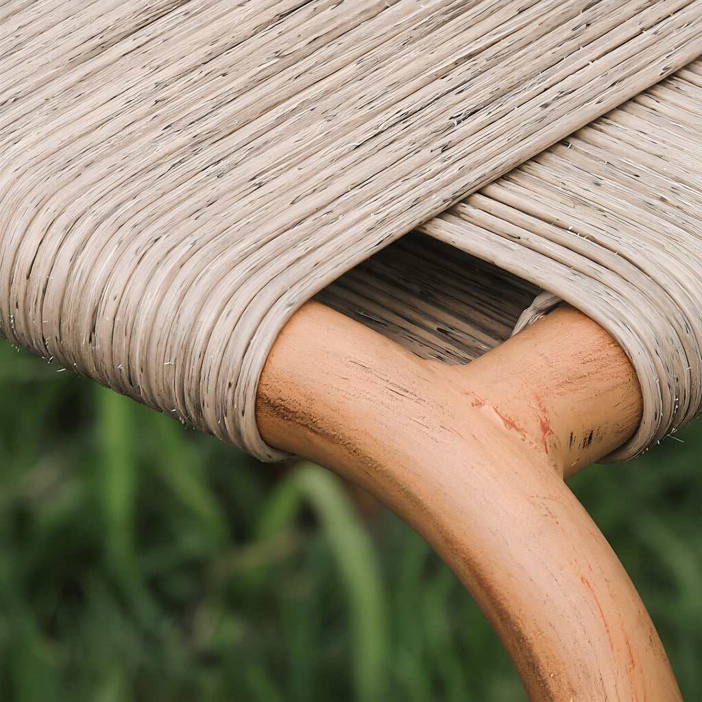 Aluminum Frame Armchair with Handwoven Paper Cord Seat & Back