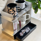Mirror-Finish Stainless Steel Dual-Tier Cup & Capsule Organizer