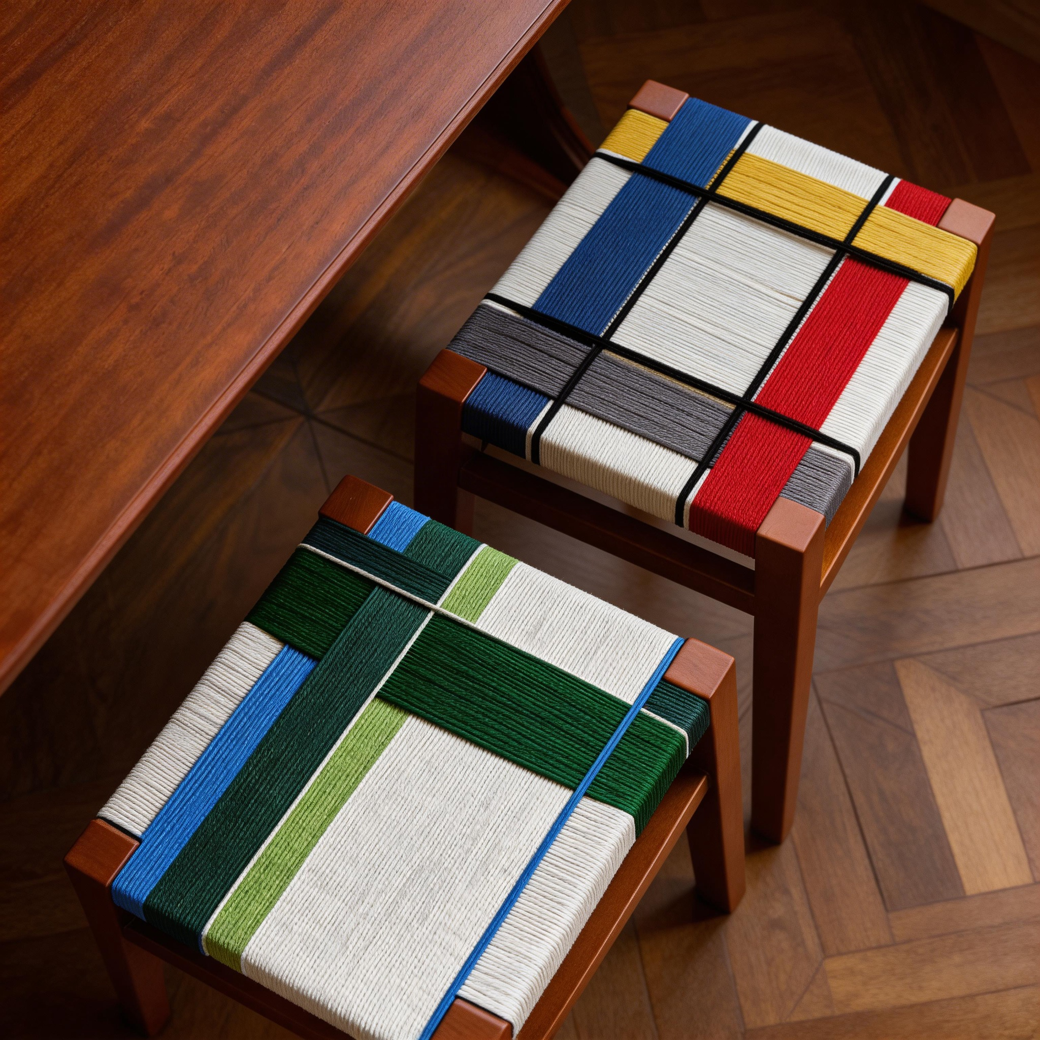 Mondrian Weave Accent Stool