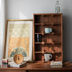 Wave-Slot Wooden Mug Rack