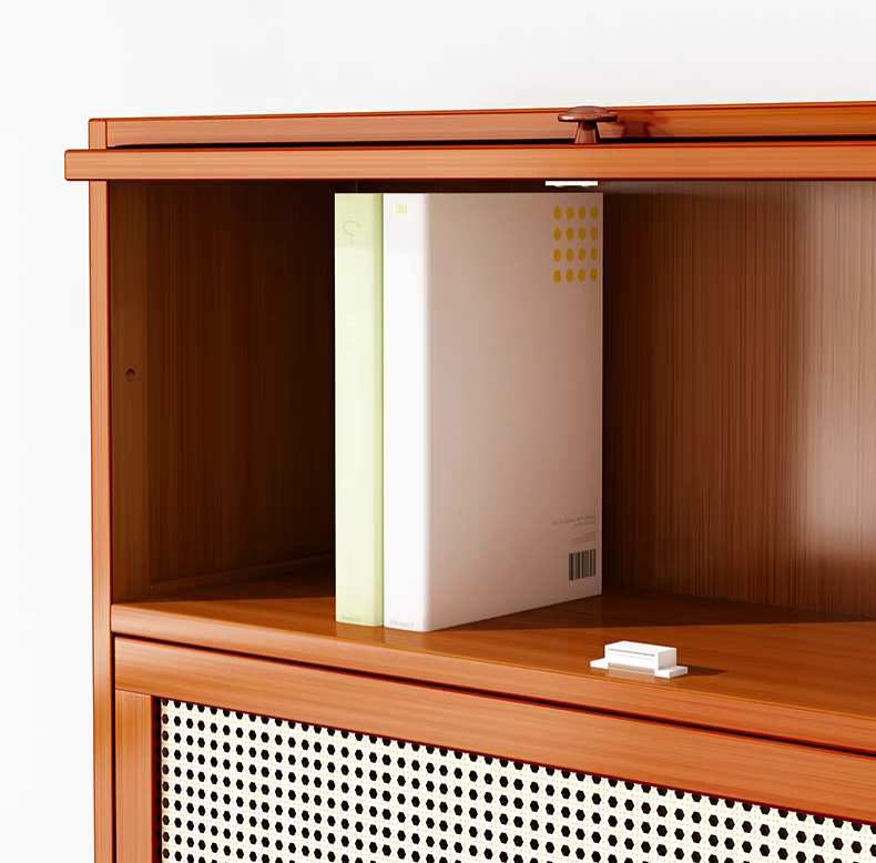 Flip-Top Rattan Cabinet