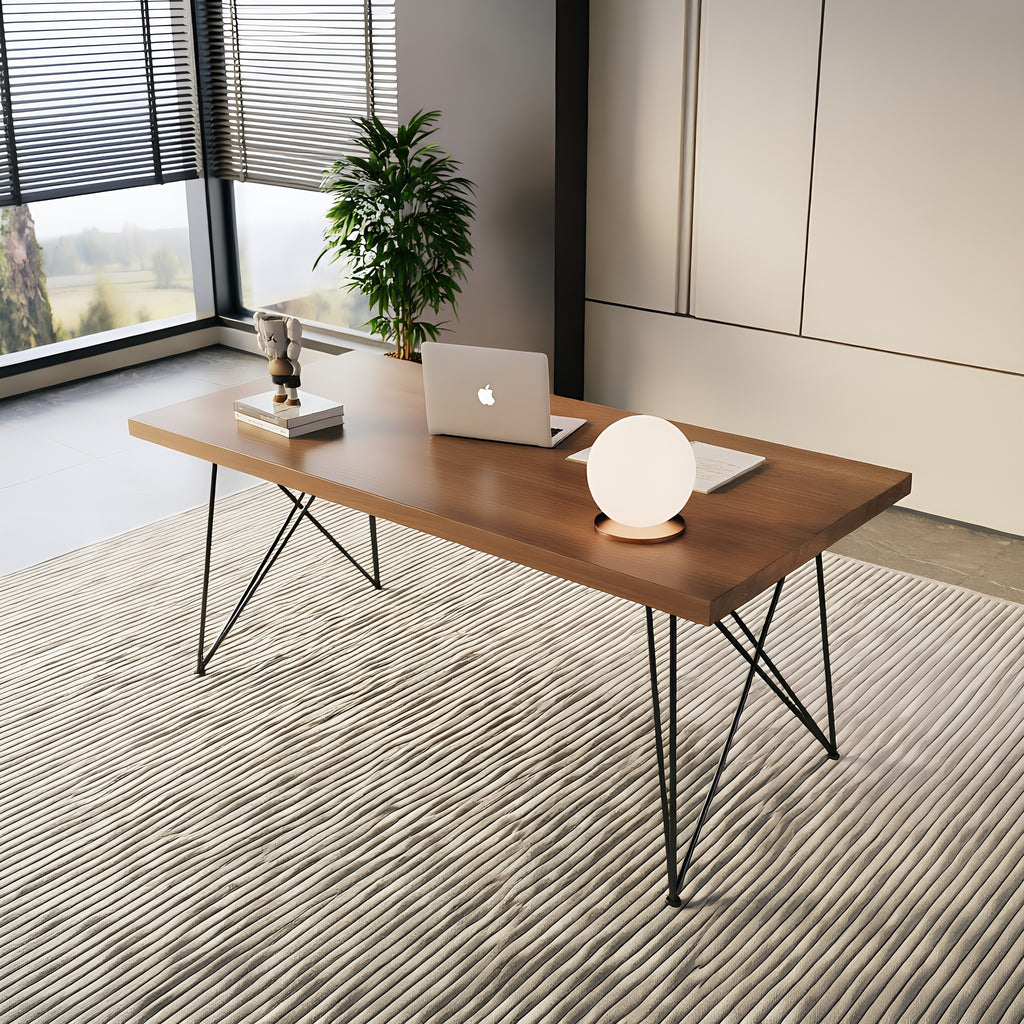 Hairpin Leg Solid Wood Modern Office Desk