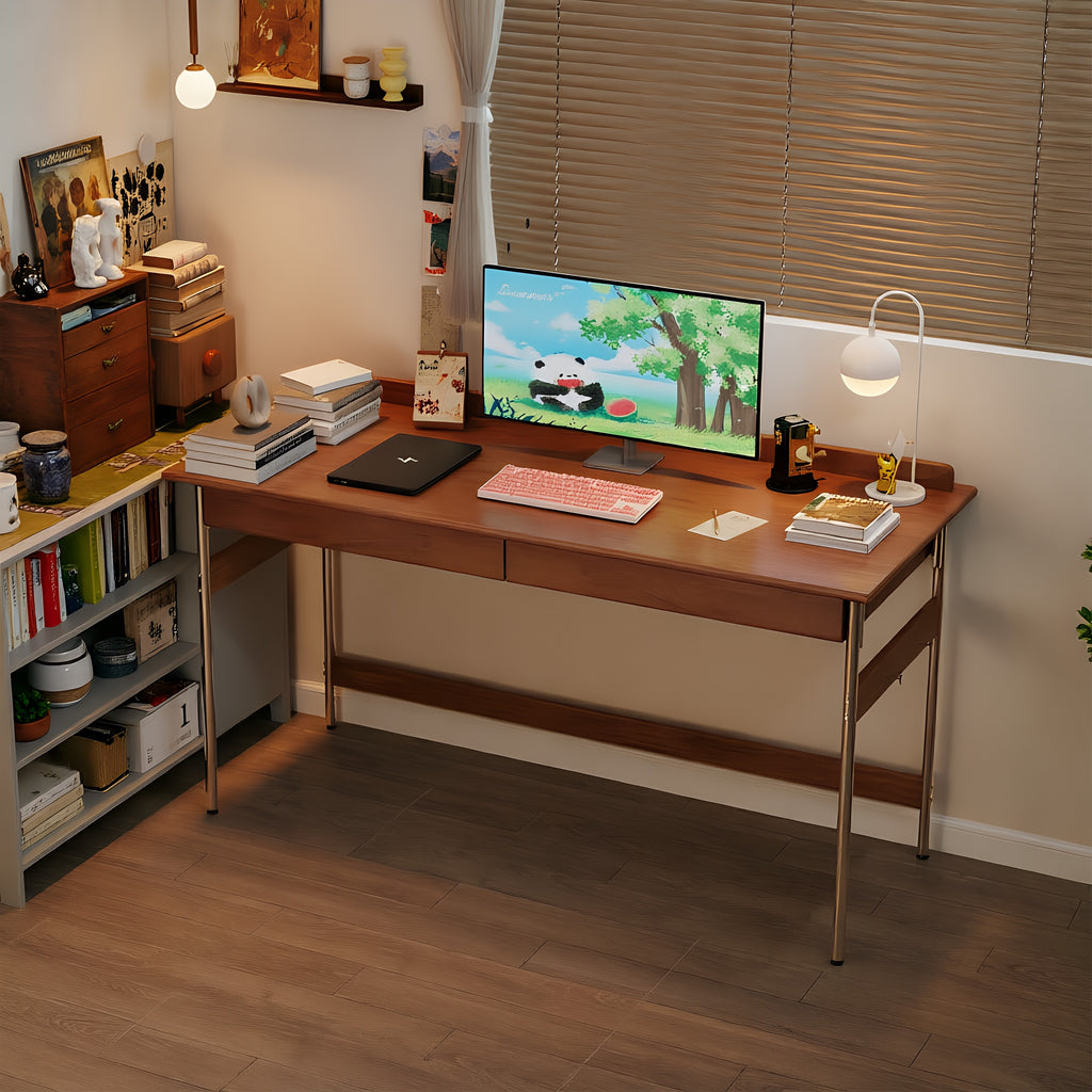 Crossbar Solid Wood Modern Office Desk
