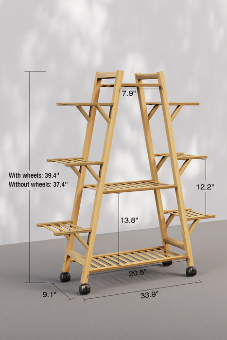 9-Tier Plant Organizer Rack with Wheels for Garden Patio — Ximn