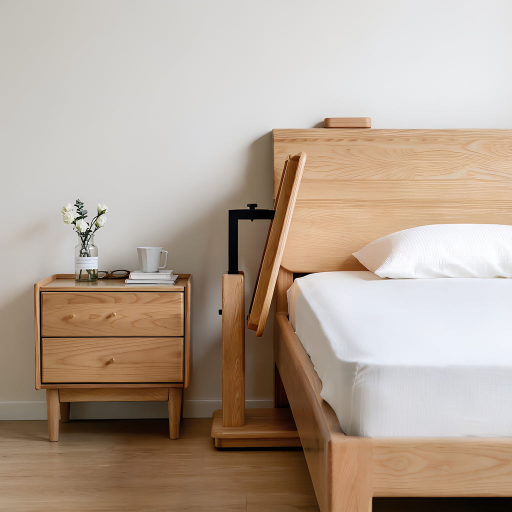 Height-Adjustable Wooden Tray Desk