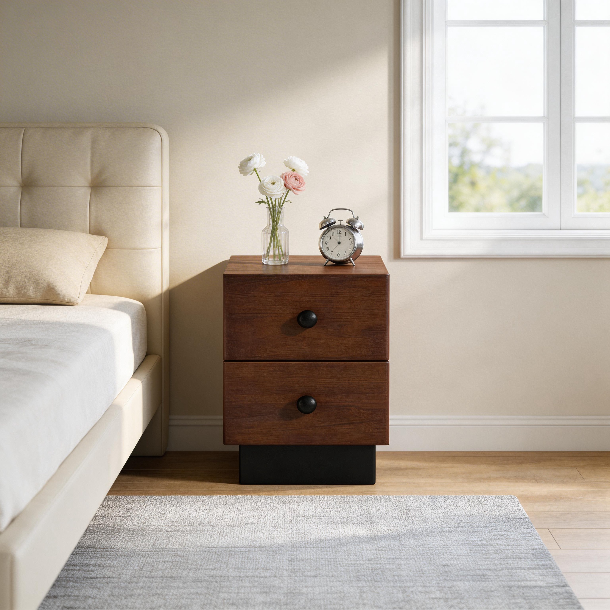 Ash Two-Drawer Nightstand