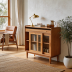 Glass-Door Wood Cabinet