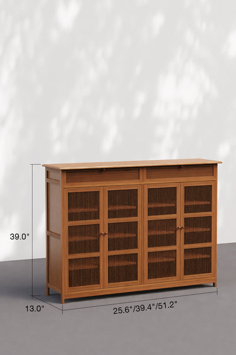 6 Tiers Rustic Shoe Rack Dust-proof with Storage