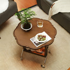 Wheeled Scalloped Side Table