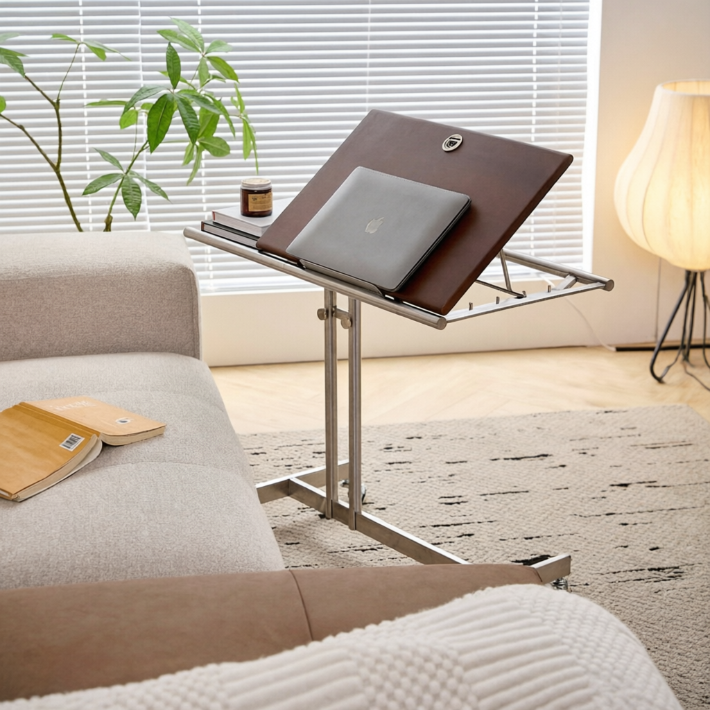 Tilt-Top Height-Adjustable Rolling Laptop Cart